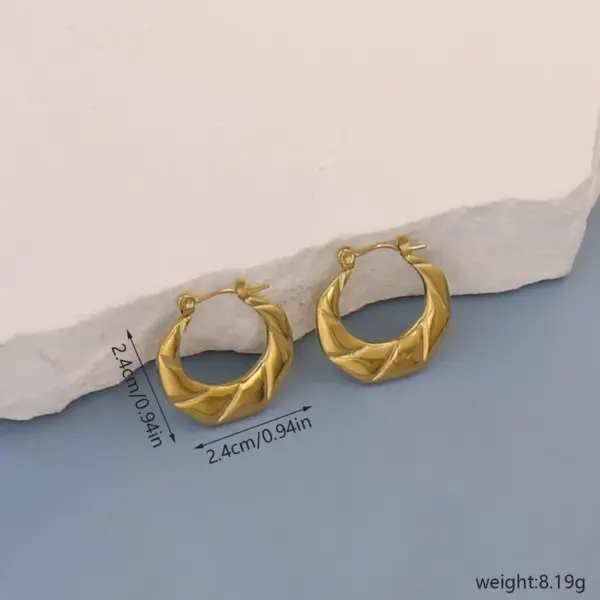 Wholesale 1 Pair Simple Style Round Heart Shape Rectangle Plating 304 Stainless Steel 18K Gold Plated Earrings
