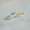 Wholesale Simple Style Solid Color Copper Plating Inlay Artificial Gemstones White Gold Plated Gold Plated Open Rings
