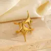 Wholesale Ion Plating (IP) 18K Gold Plated Star 304 Stainless Steel Exaggerated Waterproof Non Tarnish Open Rings