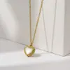 oly-02d5c2c6ca49b211da5e4ebb00d4b179 Wholesale PVD Coated Real Gold Plated 18K Gold Heart Shape 304 Stainless Steel Simple Style Waterproof Non Tarnish 304 Stainless Steel Pendant Necklace
