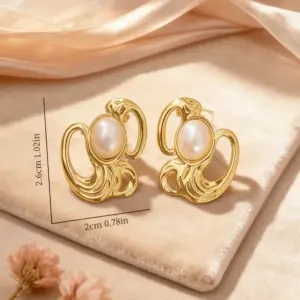 Gold Pearl Earrings6