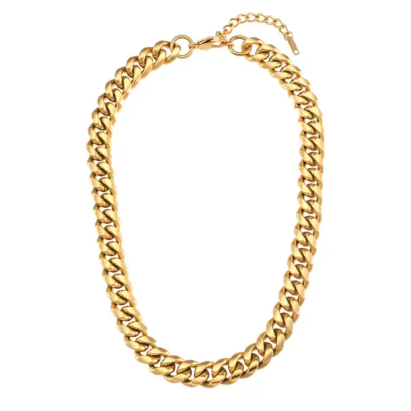 PVD Coated Real Gold Plated 18K Gold Geometric 304 Stainless Steel Punk Waterproof Non Tarnish 304 Stainless Steel Necklace
