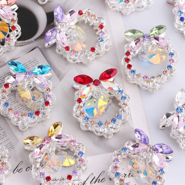 Wholesale 3D bow-shaped crystal alloy rhinestone ball with straight hole