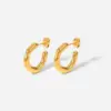 Wholesale Fashion Geometric Plating 304 Stainless Steel No Inlaid PVD Coated Earrings