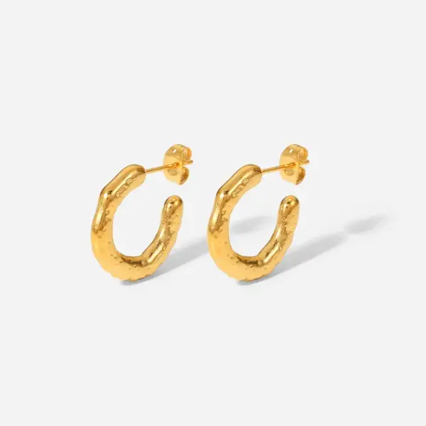 Wholesale Fashion Geometric Plating 304 Stainless Steel No Inlaid PVD Coated Earrings