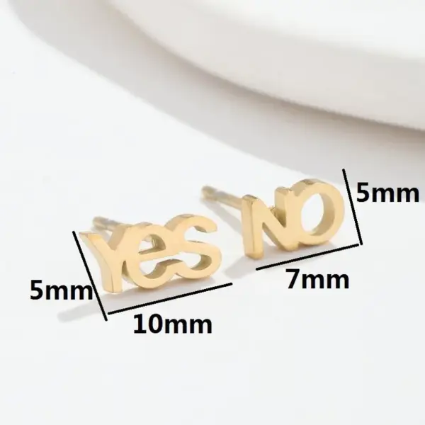 Wholesale PVD Coated Real Gold Plated Letter Stainless Steel Fashion Waterproof Non Tarnish Ear Studs