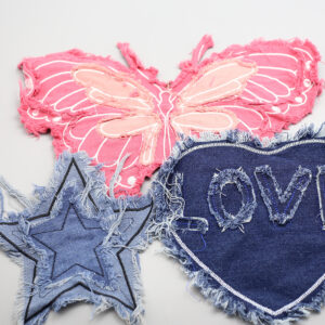 Wholesale New Denim Star Butterfly Love Cloth Sticker Patch Embroidered Pieces Cloth Sticker Clothing Bag Hand-stitched Decorative Cloth Sticker