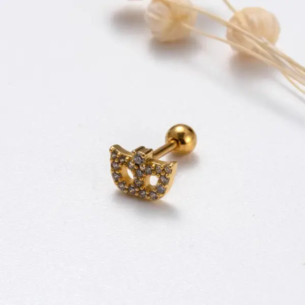 Wholesale 1 Piece Sweet Simple Style Geometric Wings Butterfly Plating Inlay Copper Zircon Cartilage Earrings