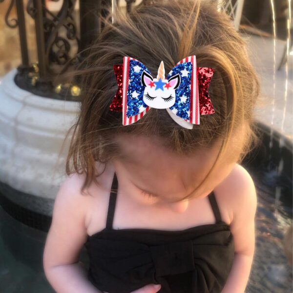 Wholesale Children's Bow Hair Clip Point Unicorn Accessories Headwear