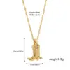 Wholesale PVD Coated Real Gold Plated Star Heart Shape Boots 304 Stainless Steel Vintage Style Classic Pendant Necklace