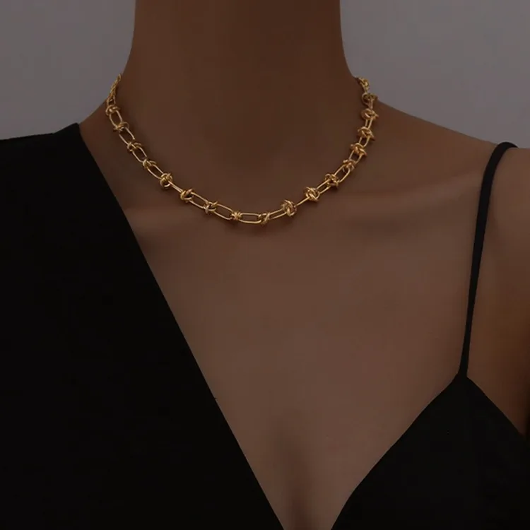 Wholesale British Style Geometric Titanium Steel Chain Necklace 1 Piece