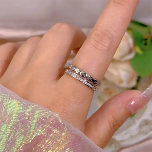 Wholesale Simple Style Bow Knot Copper Plating Inlay Zircon Open Rings