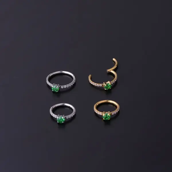 Wholesale 316L Stainless Steel Zircon Ear Cartilage Rings & Studs Round Waterproof Non Tarnish Surgical Steel Women'S