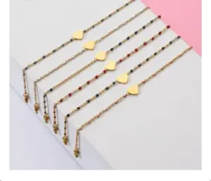 Simple Style Heart Shape Stainless Steel Plating Bracelets