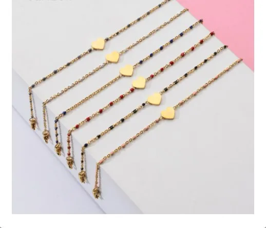 Simple Style Heart Shape Stainless Steel Plating Bracelets