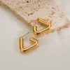 1 Pair IG Style Classic Style Solid Color Plating 304 Stainless Steel 14K Gold Plated Stainless Steel Earrings