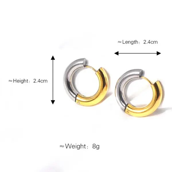 Wholesale 1 Pair Casual Simple Style Round Color Block Plating Titanium Steel Earrings