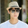 Wholesale Cross-border Sunshade Straw Hat Summer Outdoor Beach Sun Hat Sunscreen Hat Men's Ethnic Style Top Hat Fashion All-match