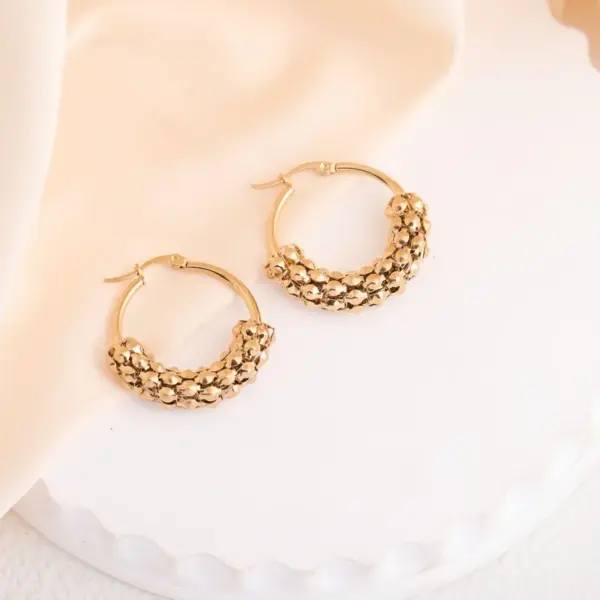 Wholesale 1 Pair Elegant French Style Circle 304 Stainless Steel Earrings