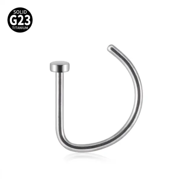 Simple Style Cool Style Geometric G23 Titanium Polishing Nose Ring Nose Pin