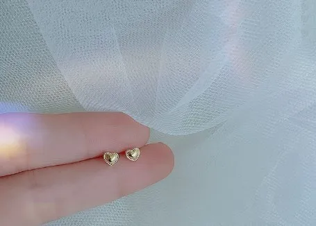 Wholesale 1 Pair Simple Style Heart Shape Copper Plating Gold Plated Ear Studs