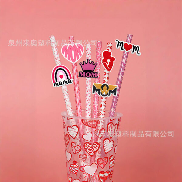 Wholesale Cross-Border Hot-Selling Parents' Day Straw Cap Accessories Straw Dust Cover Cartoon Pvc Soft Rubber Straw Clip Straw Cover