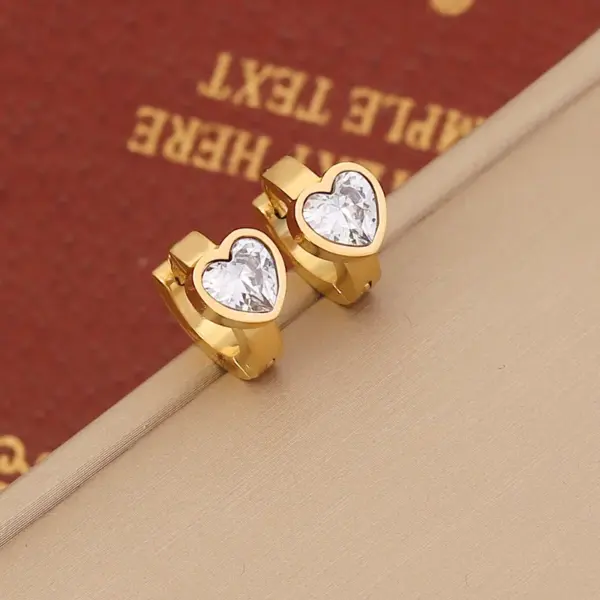 Wholesale Fashion Heart Shape Stainless Steel Pearl Plating Inlay Zircon Bracelets Earrings Necklace