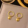 Wholesale PVD Coated Real Gold Plated 18K Gold Heart Shape 304 Stainless Steel Vintage Style Waterproof Non Tarnish Drop Earrings