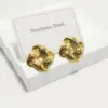 Wholesale 304 Stainless Steel Starfish Electroplating Golden Plated Elegant Retro Commute Waterproof Non Tarnish Gold Ear Studs
