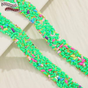 8 green-purple rose red blue and white cylindrical style / 1.5cm double-layer hot melt adhesive, colorful resin mixed drill strips