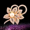 Wholesale Fashion Pin Flower Alloy Inlay Artificial Pearls Rhinestones Women'S Brooches