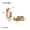 Wholesale 304 Stainless Steel Color Block PVD Coated 18K Gold Plated Real Gold Plated Simple Style Commute Waterproof Non Tarnish Plating Gold Earrings