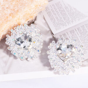 Silver+transparent heart