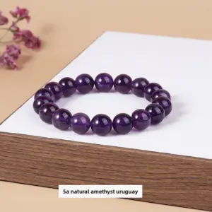 5a Natural Amethyst Uruguay Bracelet / Diameter 10.1-10.8mm (about 17-19 Pieces)