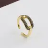 Wholesale Fashion Geometry Pattern Inlaid Copper Zircon Ring Wholesale
