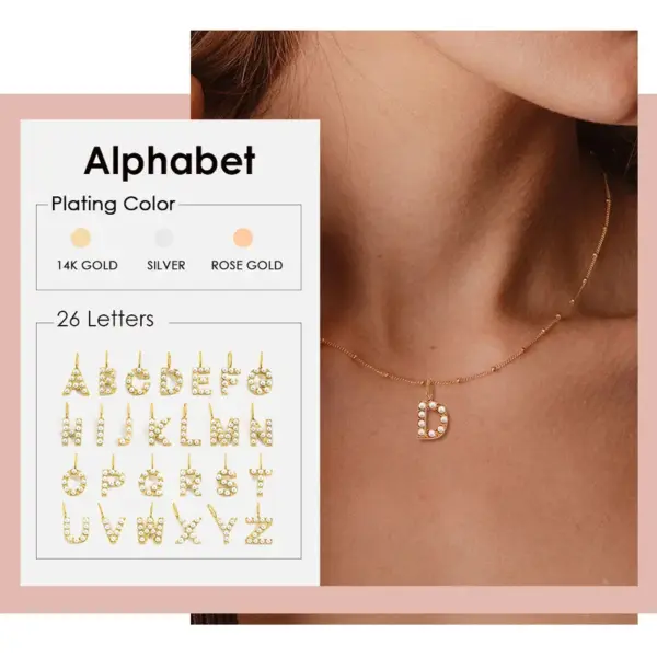 Wholesale PVD Coated Real Gold Plated Letter Stainless Steel Vintage Style Waterproof Non Tarnish 304 Stainless Steel Pendant Necklace