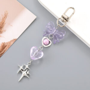 K4847 bow four-pointed star pendant purple / Small pendant