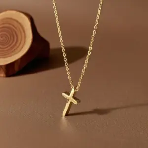X01048-Cross-Necklace- Gold