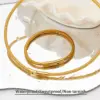 Wholesale PVD Coated Real Gold Plated 16K White Plating Solid Color 304 Stainless Steel Simple Style Waterproof Non Tarnish Bracelets Necklace