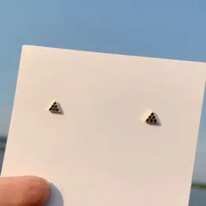 Golden Triangle Earrings / 925 Silver Needle