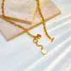 Wholesale PVD Coated 18K Gold Plated Geometric 304 Stainless Steel Fashion Punk Korean Style Waterproof Non Tarnish 304 Stainless Steel Necklace