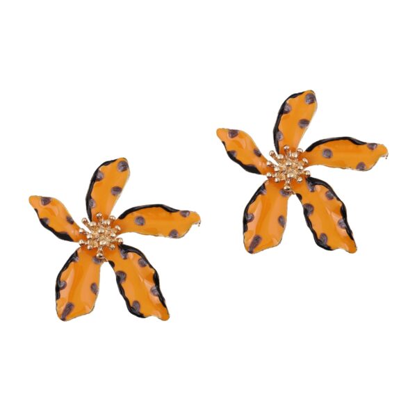oly-033ab234a319376f6dc5af3839337e00 Wholesale fashion personality temperament creative oil flower earrings exaerated wave int alloy earrings for women