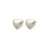 1 Pair Basic Simple Style Round Heart Shape Plating 304 Stainless Steel Ear Studs