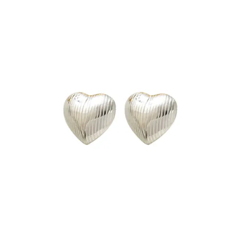 1 Pair Basic Simple Style Round Heart Shape Plating 304 Stainless Steel Ear Studs