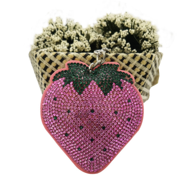 oly-0357ed0f0150d516b15773a6be021f66 Wholesale Cute rhinestone fruit strawberry keychain