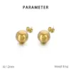 Wholesale PVD Coated 18K Gold Plated Round 304 Stainless Steel Simple Style Waterproof Non Tarnish Ear Studs