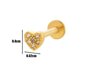 1 Piece Lip Rings Simple Style Heart Shape Flower Butterfly 316L Stainless Steel Copper Waterproof Non Tarnish Surgical Steel Zircon
