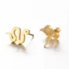 PVD Coated 18K Gold Real Gold Plated Snake 304 Stainless Steel Simple Style Waterproof Non Tarnish Ear Studs