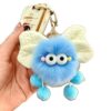 Wholesale New Cute Rex Rabbit Plush Bow Coal Ball Bag Pendant School Bag Car Doll Pendant Keychain Cartoon