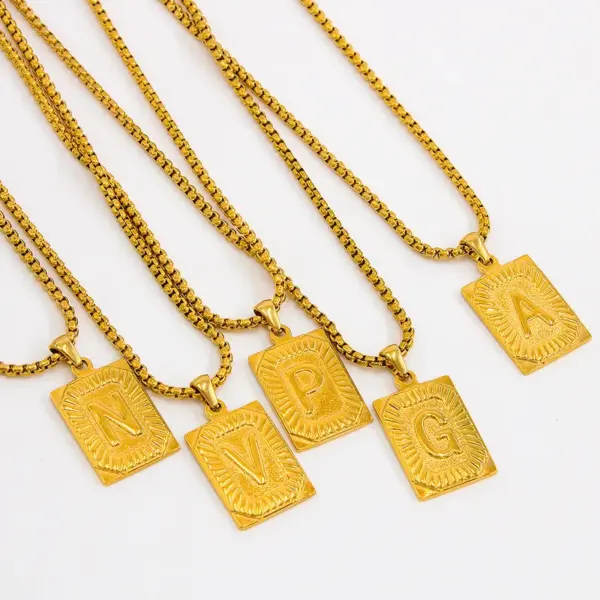Wholesale Jewelry Fashion Letter 304 Stainless Steel 18K Gold Plated Plating Stainless Steel Necklaces